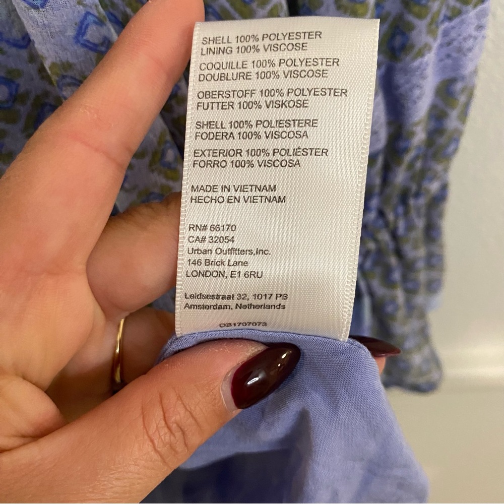 Urban Outfitters Charlene Printed Long Sleeve Mini Size XL - Picture 4 of 5